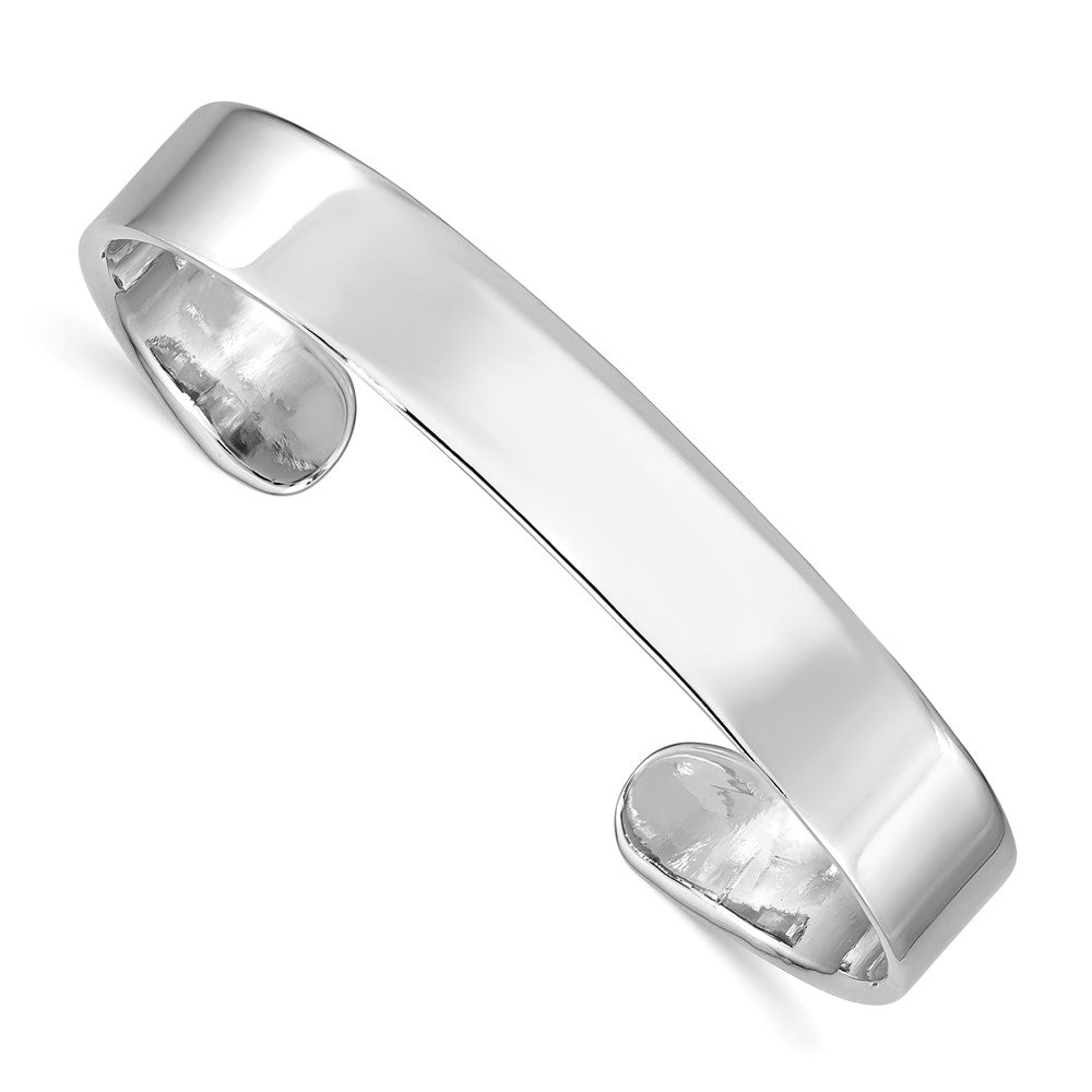 Sterling Silver Rhodium-plated Polished 8mm Children's Cuff Bangle (8.98 grams)