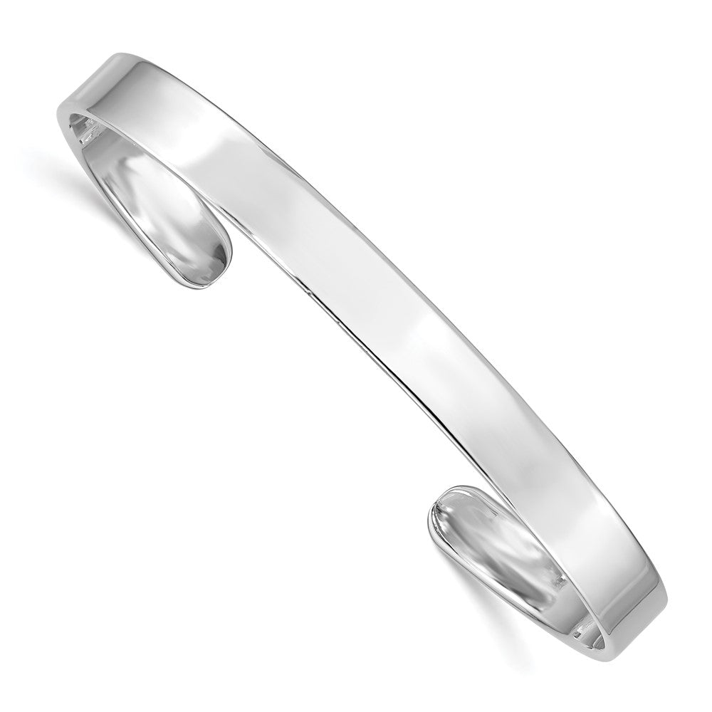 Sterling Silver Rhodium-plated Polished 6mm Children's Cuff Bangle (12.58 grams)