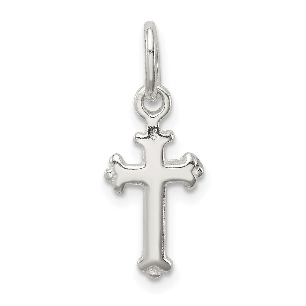 Sterling Silver Fleur De Lis Cross Charm (0.58 grams)