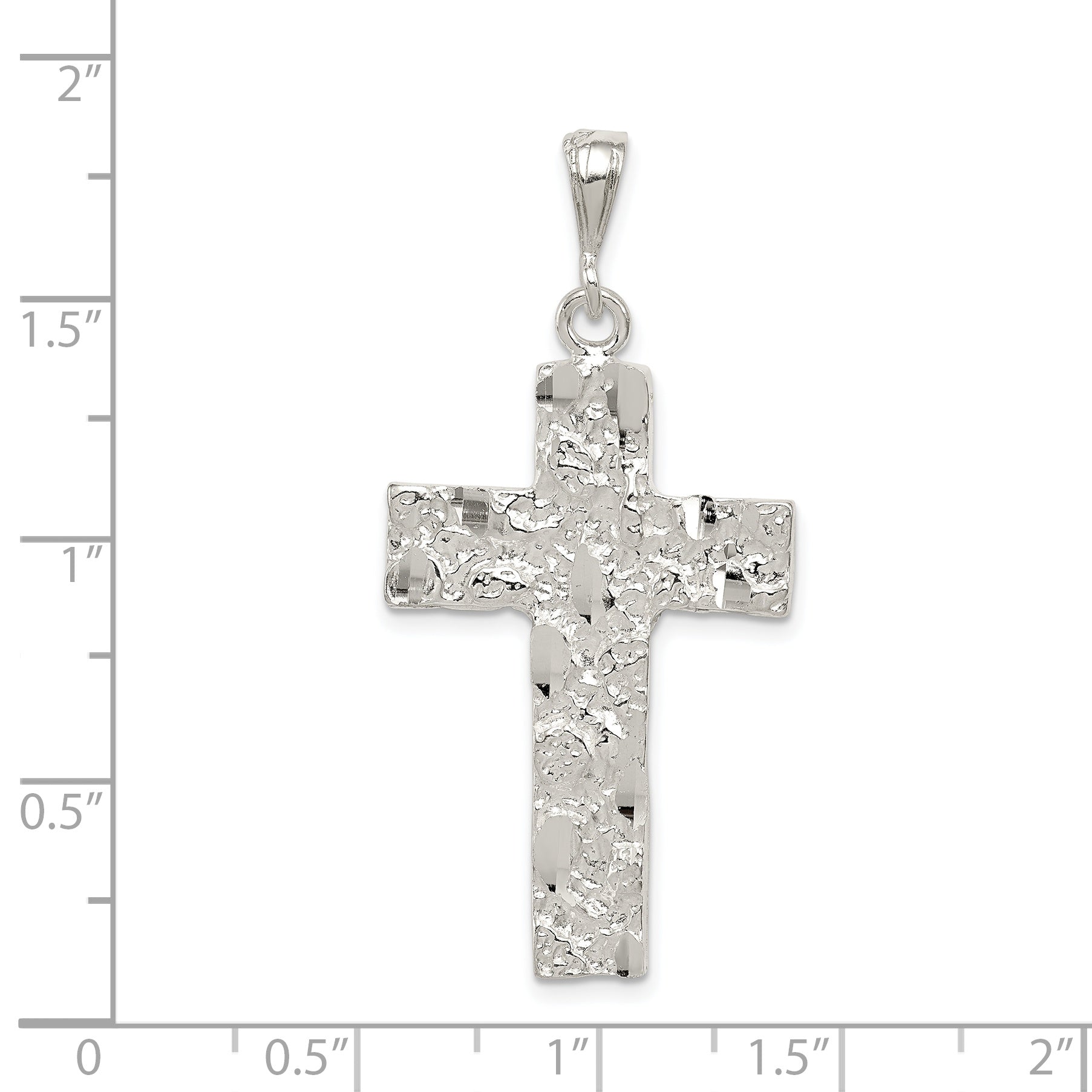 Sterling Silver Nugget Cross Pendant (4.76 grams)