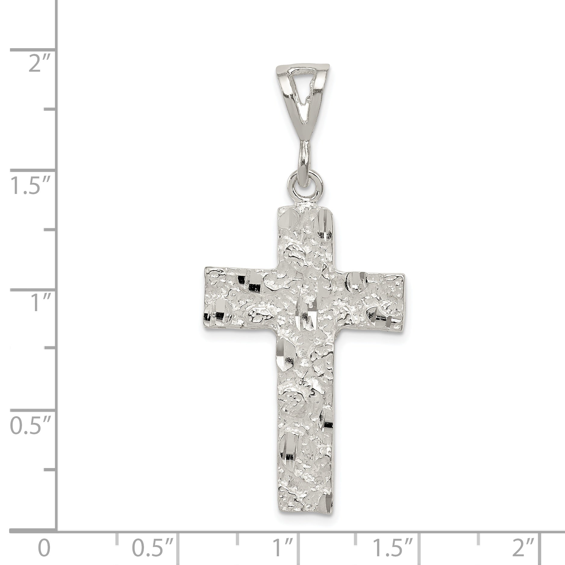 Sterling Silver Nugget Cross Pendant (4.12 grams)