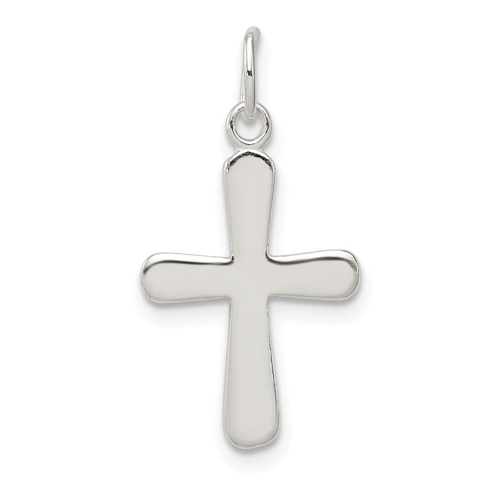 Sterling Silver Polished Cross Charm (0.59 grams)