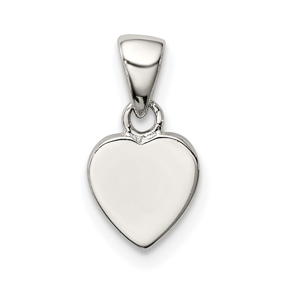 Sterling Silver Rhodium-plated Polished Heart Pendant (0.56 grams)