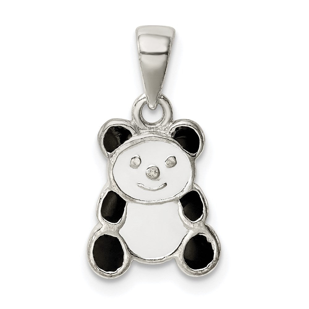 Sterling Silver Enamel Panda Pendant (1.29 grams)