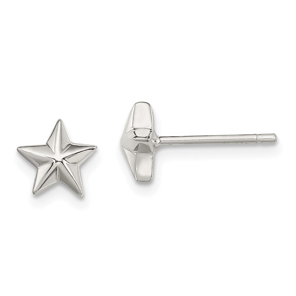 Sterling Silver Polished Star Children's Post Earrings (0.68 grams)