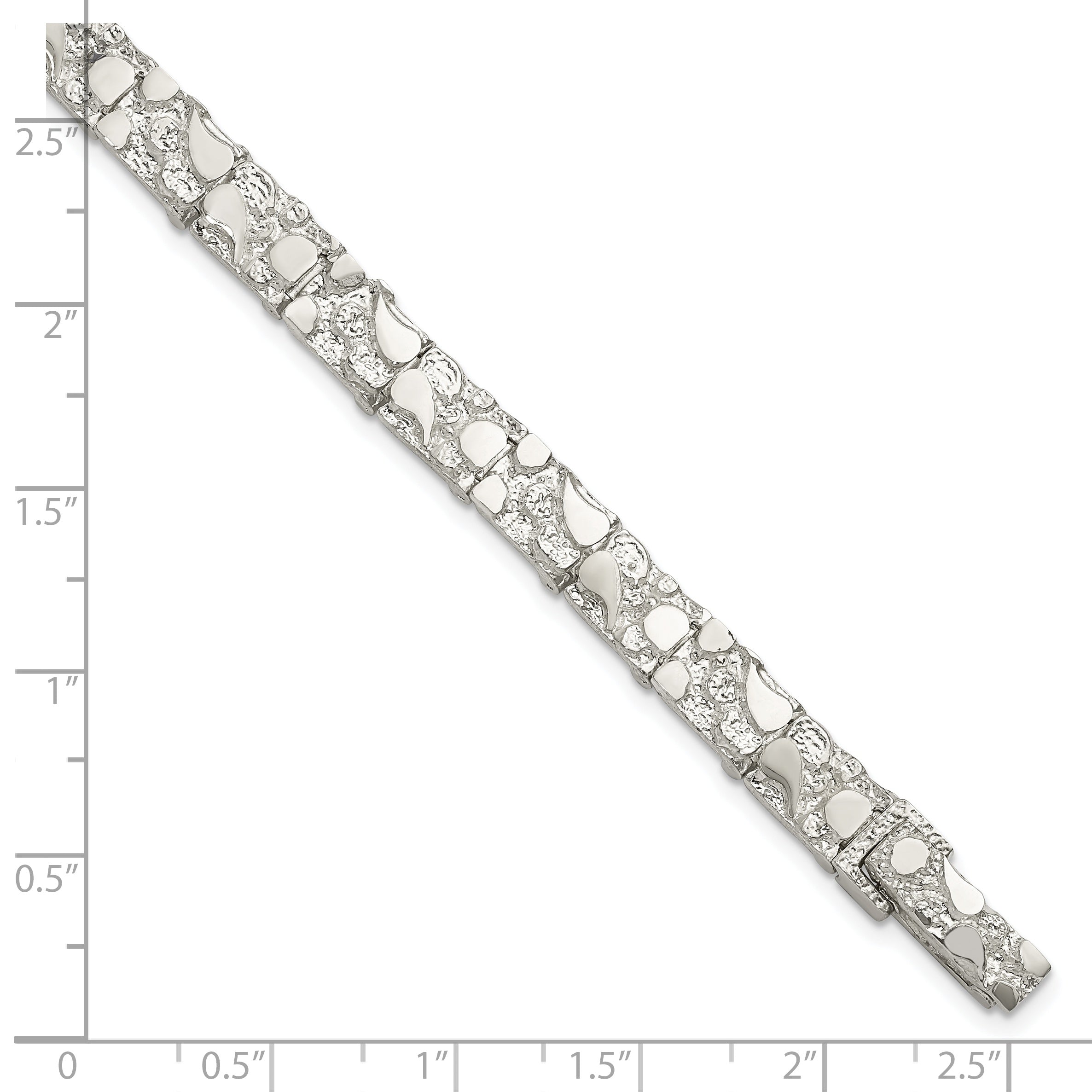 Sterling Silver 7mm Nugget Bracelet (11.33 grams)