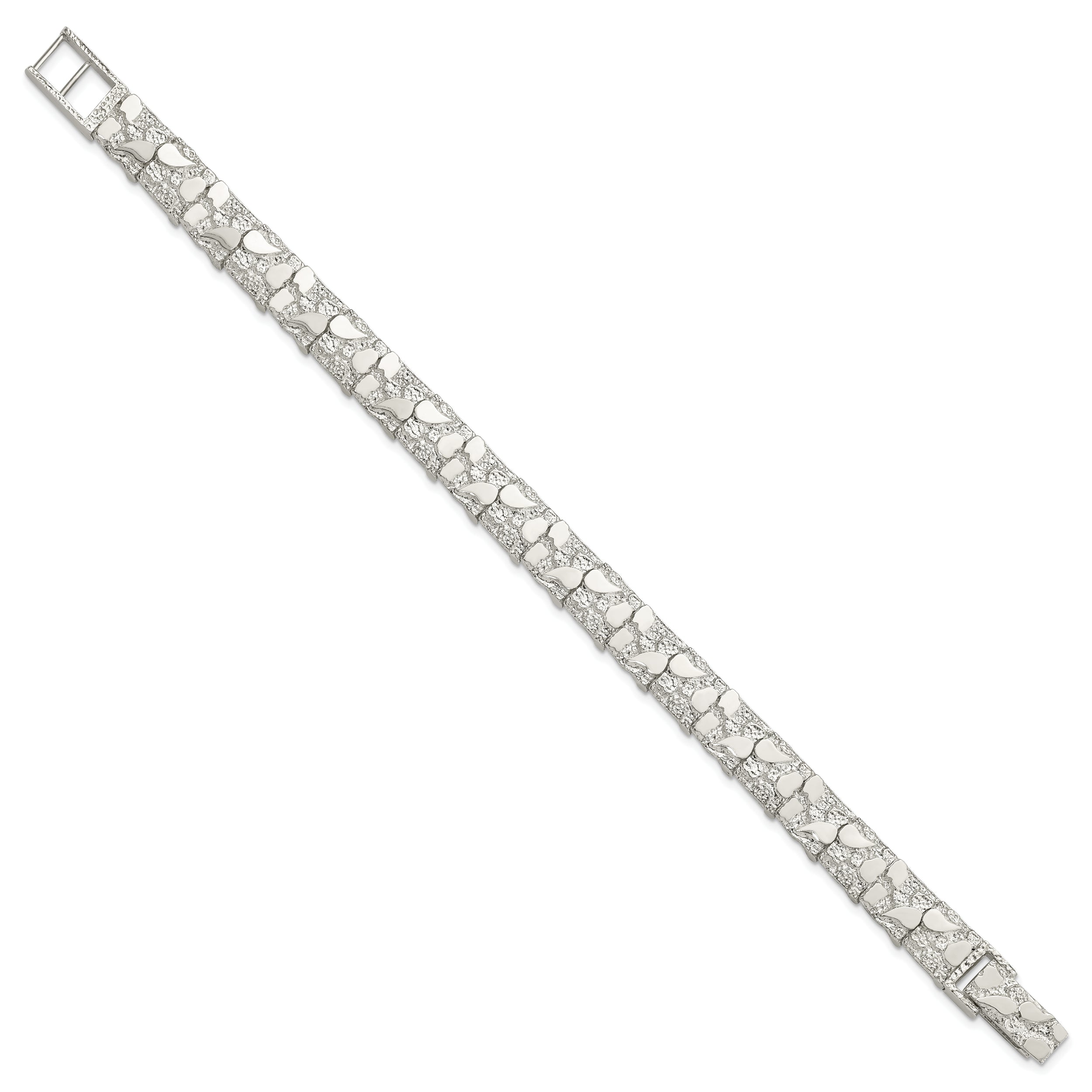 Sterling Silver 9mm Nugget Bracelet (17.48 grams)