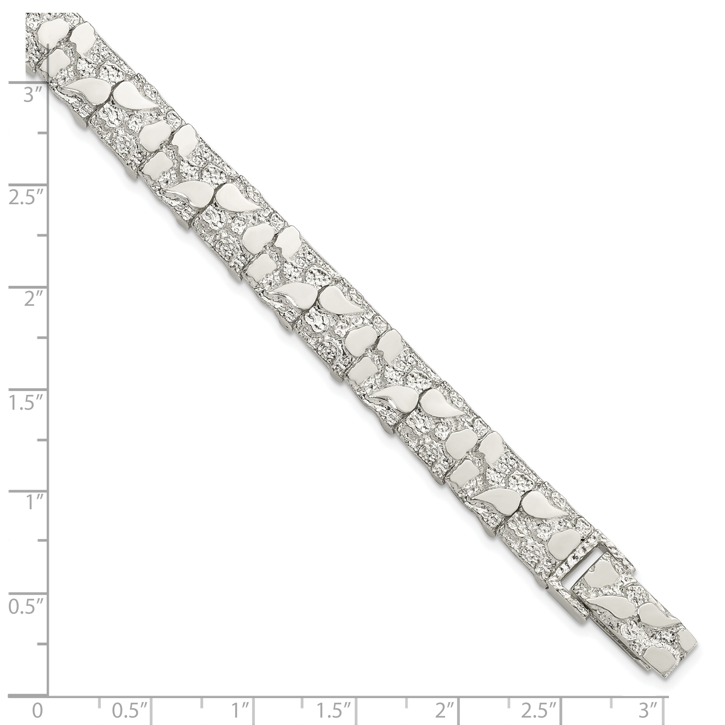 Sterling Silver 9mm Nugget Bracelet (17.48 grams)