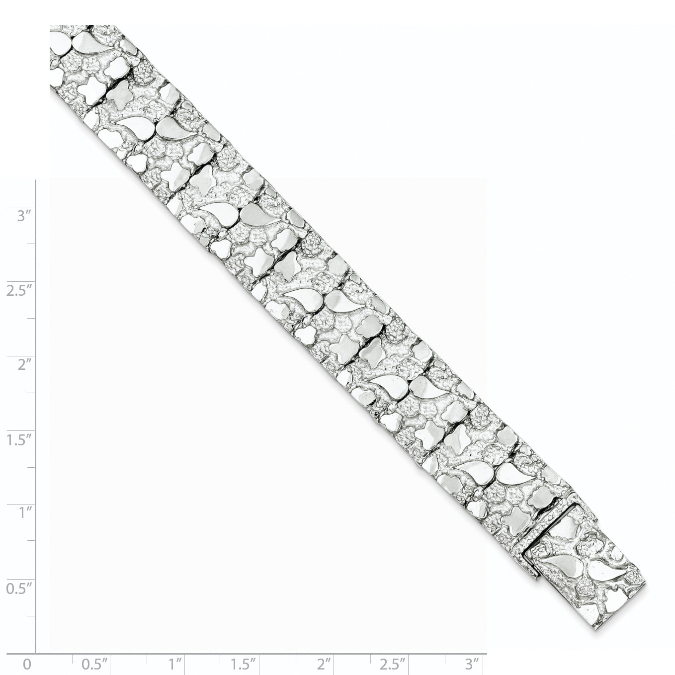 Sterling Silver 15mm Nugget Bracelet (33.27 grams)