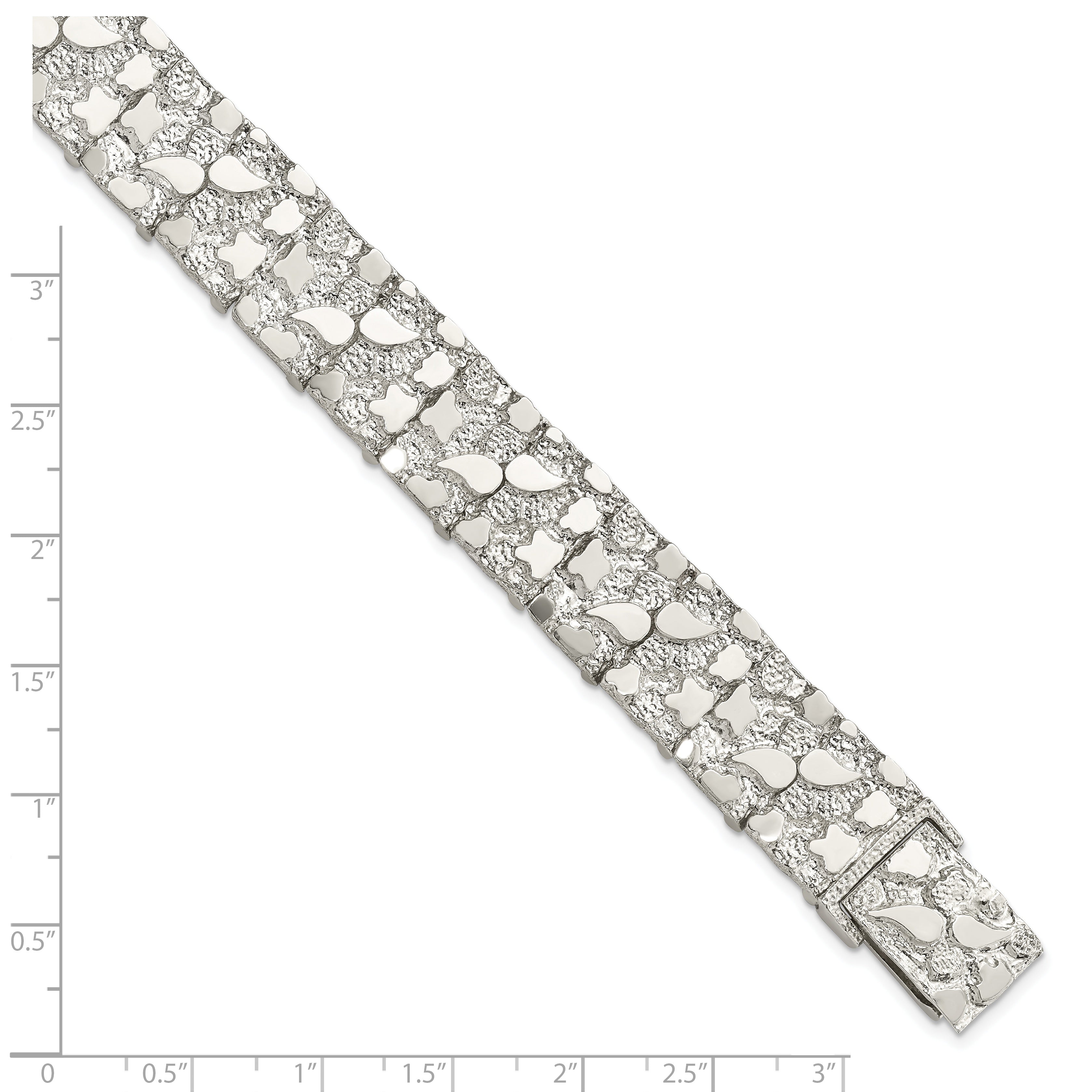 Sterling Silver 15mm Nugget Bracelet (33.27 grams)