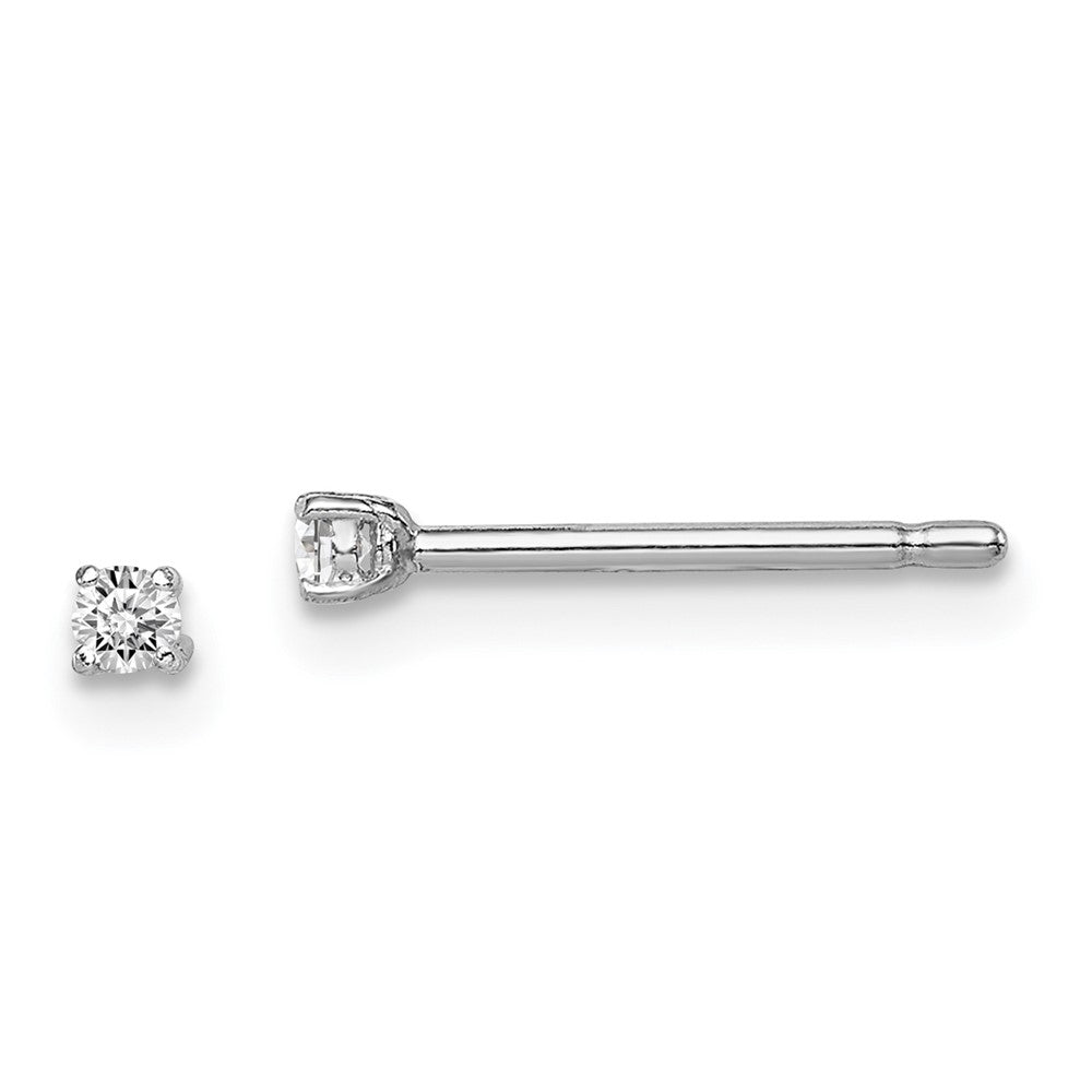 Sterling Silver Rhodium-plated Madi K 2mm Round CZ Stud Earrings (0.35 grams)