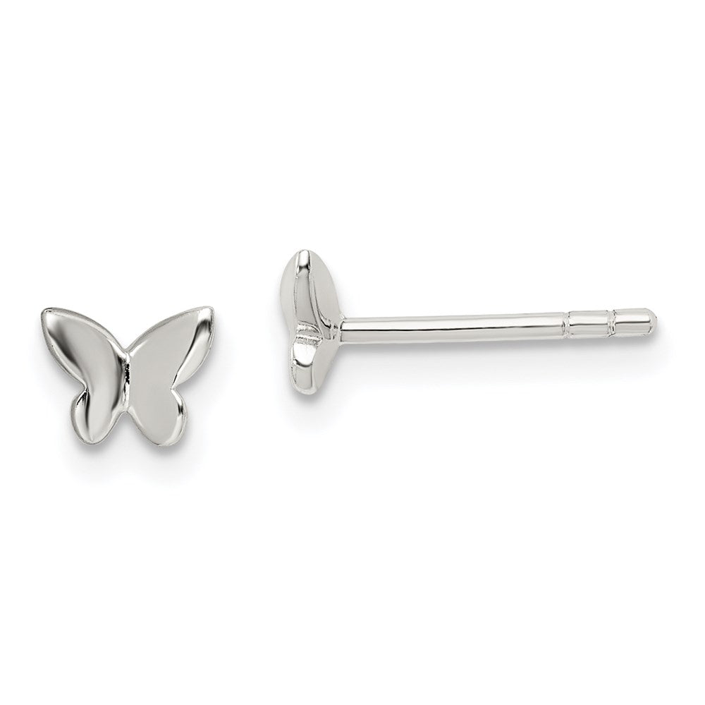 Sterling Silver Madi K Polished Butterfly Children's Post Earrings (0.62 grams)