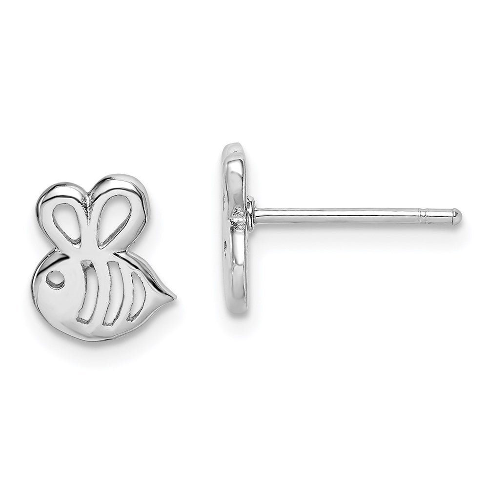 Sterling Silver Madi K RH-plated Bumblebee Children's Post Earrings (1.05 grams)