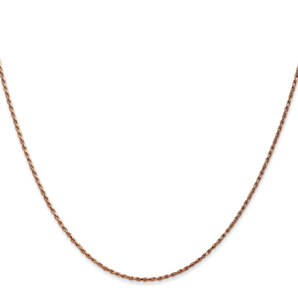 14k Rose Gold 1mm D/C Machine-made Rope Chain (2.36 grams)