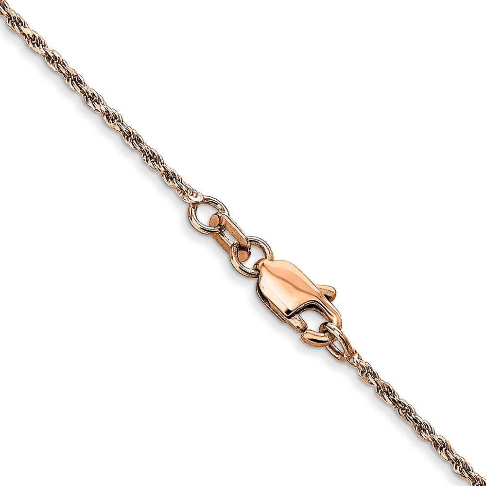 14k Rose Gold 1mm D/C Machine-made Rope Chain (2.36 grams)