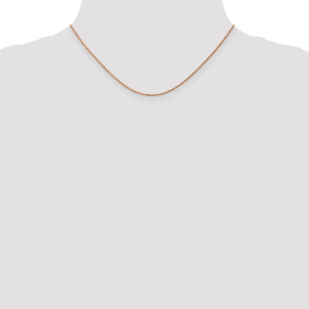 14k Rose Gold 1mm D/C Machine-made Rope Chain (2.36 grams)