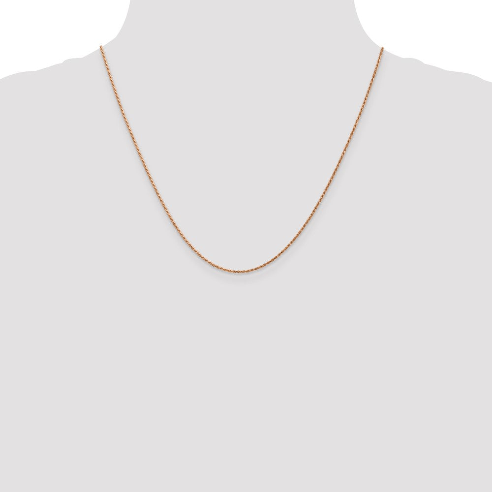 14k Rose Gold 1mm D/C Machine-made Rope Chain (2.36 grams)