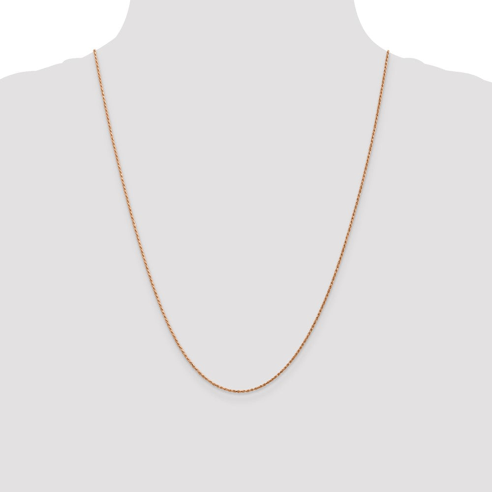 14k Rose Gold 1mm D/C Machine-made Rope Chain (2.36 grams)