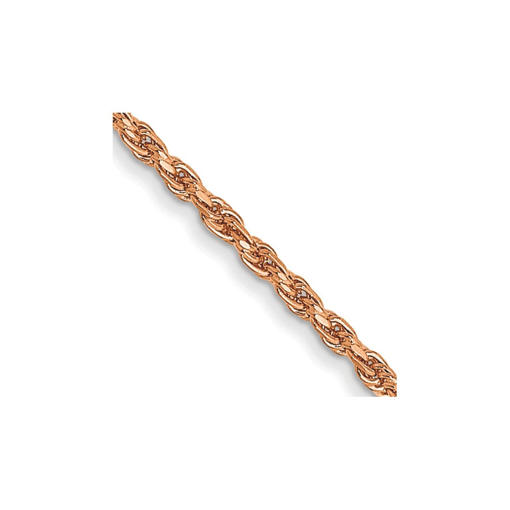 14k Rose Gold 1mm D/C Machine-made Rope Chain (2.36 grams)