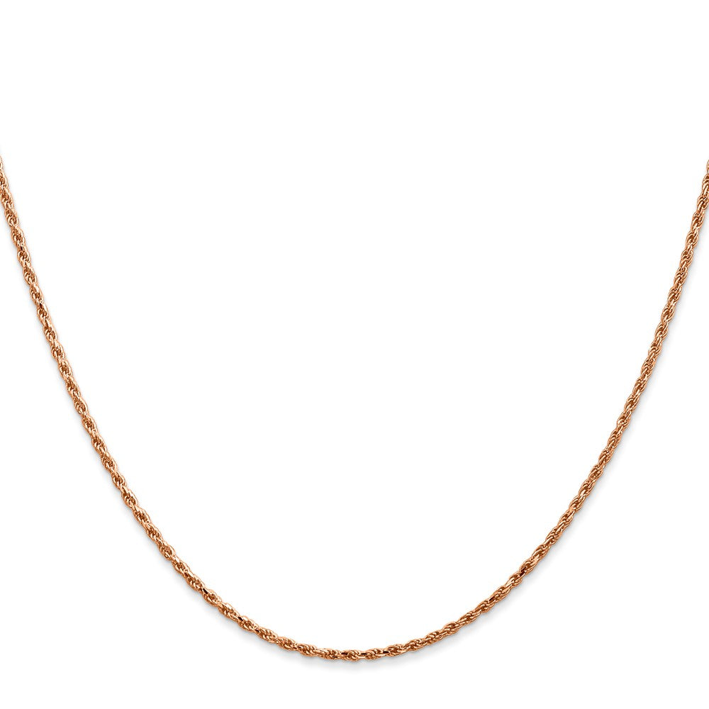 14k Rose Gold 1.5mm D/C Machine-made Rope Chain (3.14 grams)
