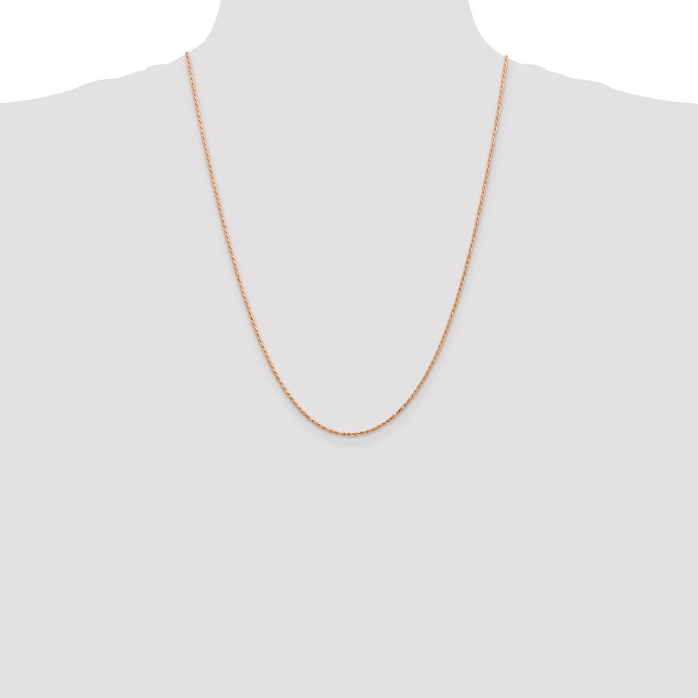14k Rose Gold 1.5mm D/C Machine-made Rope Chain (3.14 grams)
