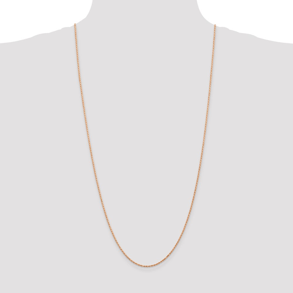 14k Rose Gold 1.5mm D/C Machine-made Rope Chain (3.14 grams)
