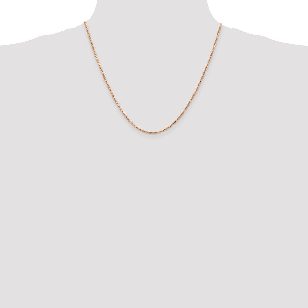 14k Rose Gold 1.8mm D/C Machine-made Rope Chain (4.33 grams)