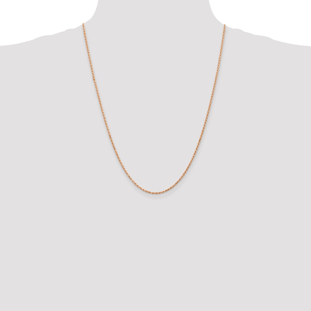14k Rose Gold 1.8mm D/C Machine-made Rope Chain (4.33 grams)