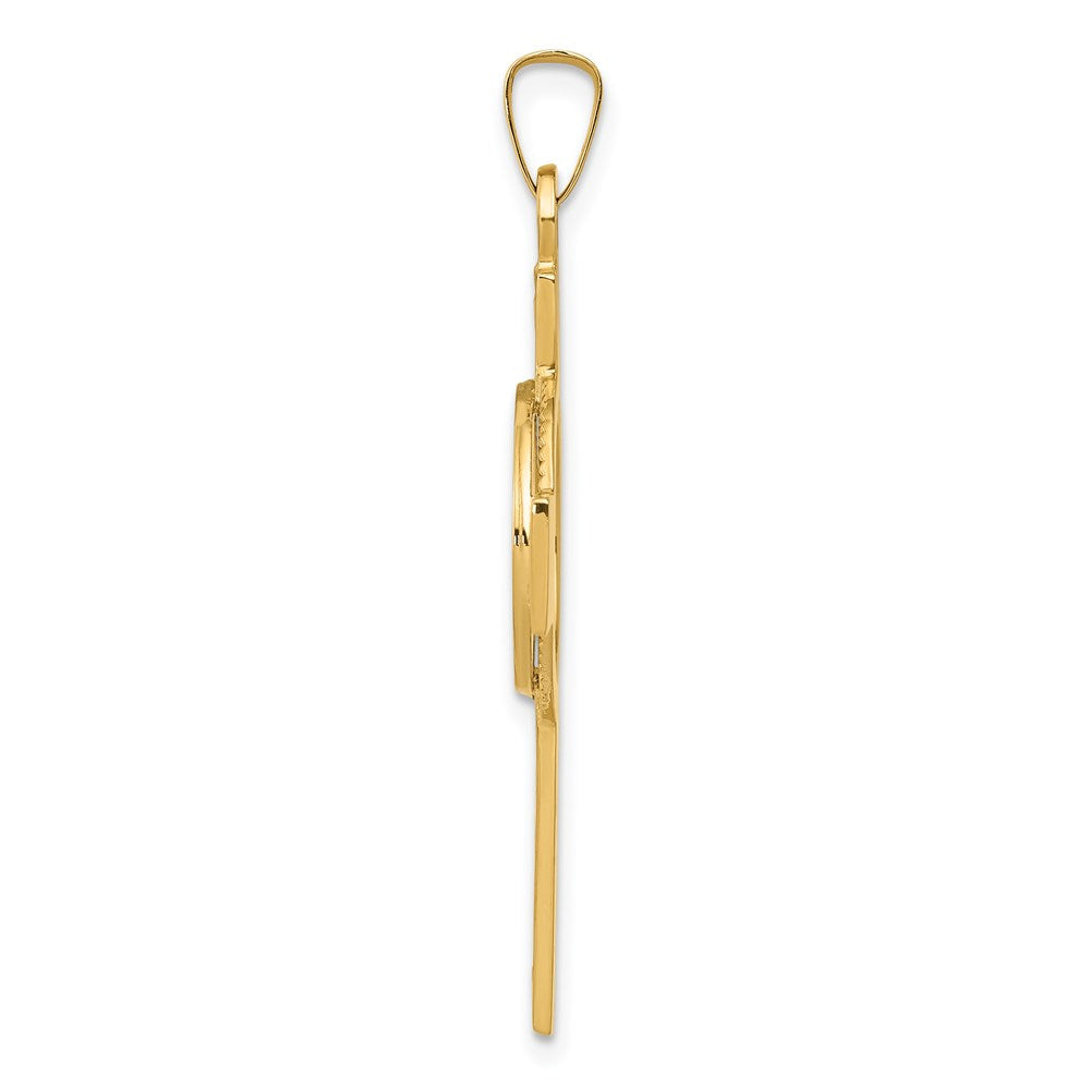 14k Yellow Gold 22 mm Cross w/St Anthony Medal Pendant (2.05 grams)