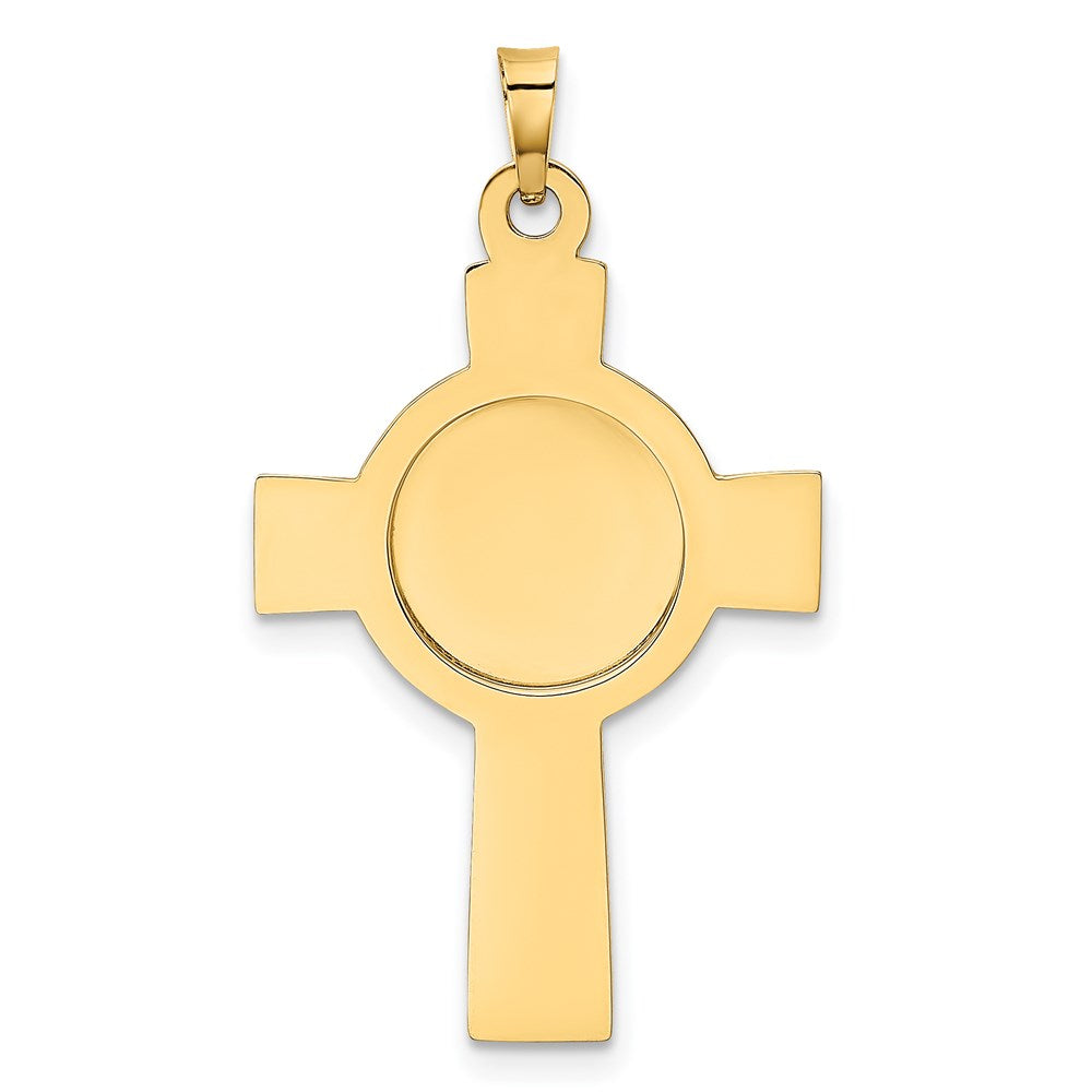 14k Yellow Gold 21.5 mm Cross w/St. Christopher Medal Pendant (2.05 grams)