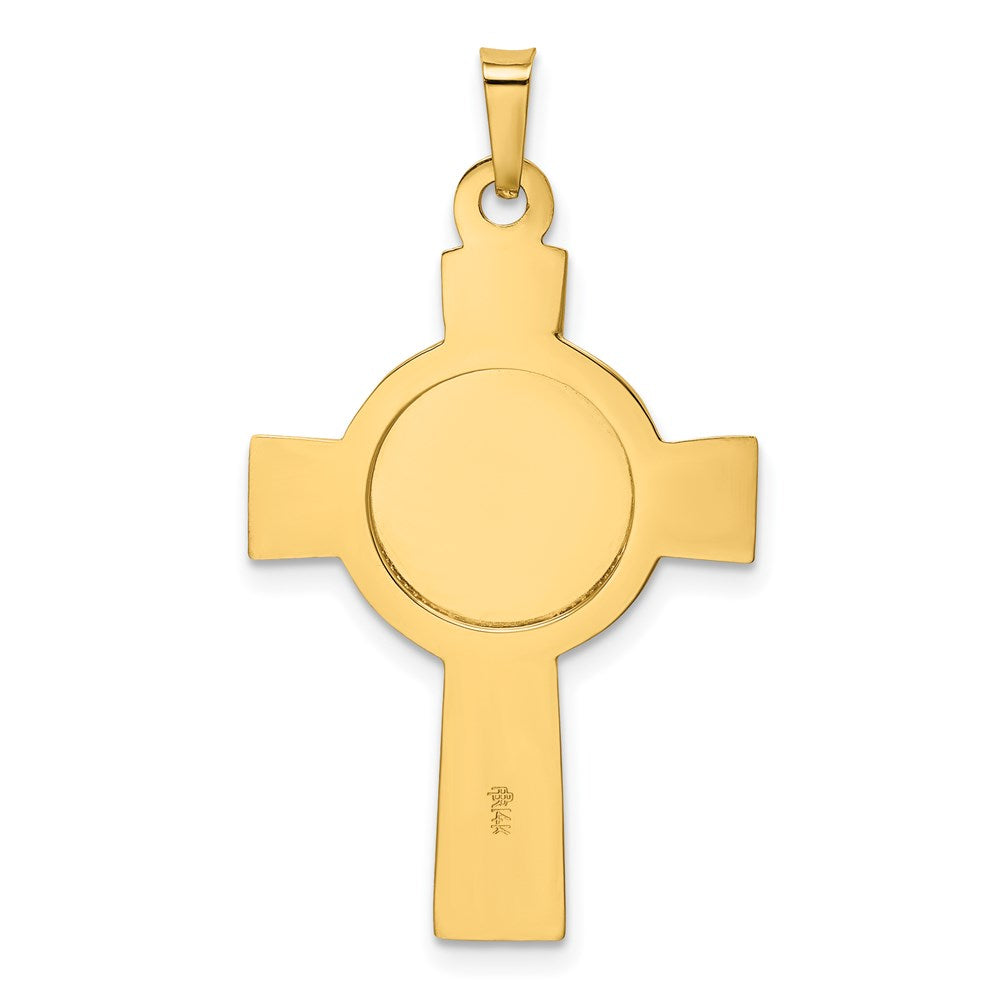 14k Yellow Gold 20.7 mm Cross w/St. Jude Medal Pendant (2.05 grams)