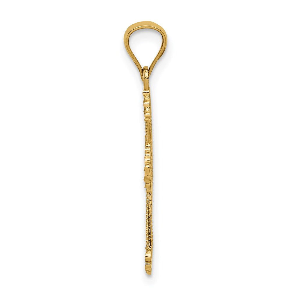 14k Yellow Gold 16 mm Passion Cross Pendant (0.63 grams)