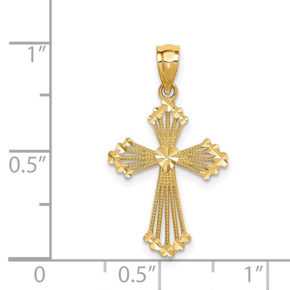 14k Yellow Gold 16 mm Passion Cross Pendant (0.63 grams)