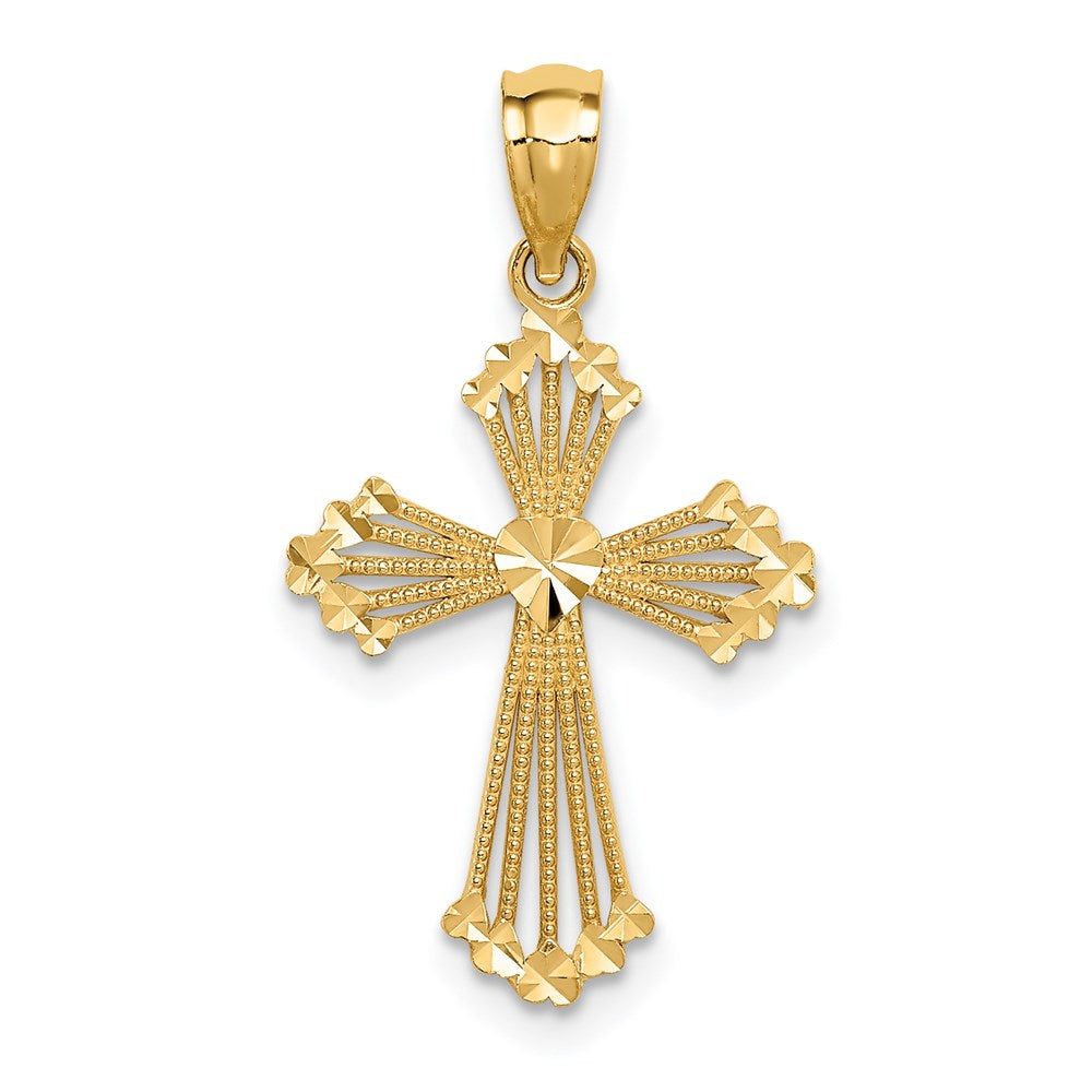 14k Yellow Gold 16 mm Passion Cross Pendant (0.63 grams)