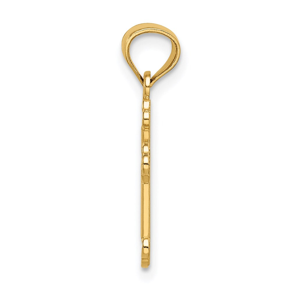 14k Yellow Gold 11 mm Small Budded Cross Charm (0.53 grams)