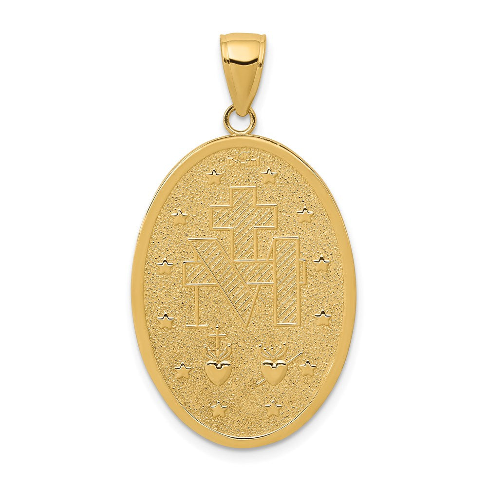 14k Yellow Gold 20.5 mm Miraculous Medal Pendant (5.57 grams)