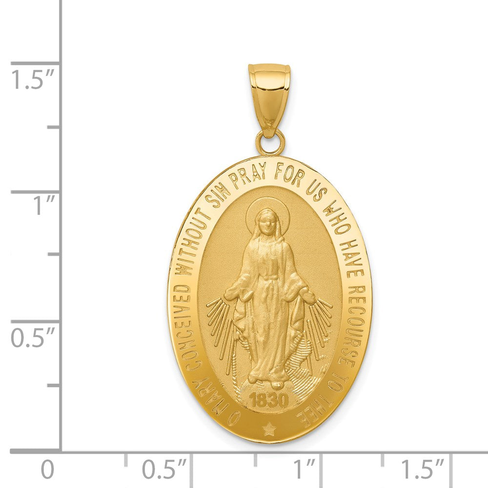 14k Yellow Gold 20.5 mm Miraculous Medal Pendant (5.57 grams)