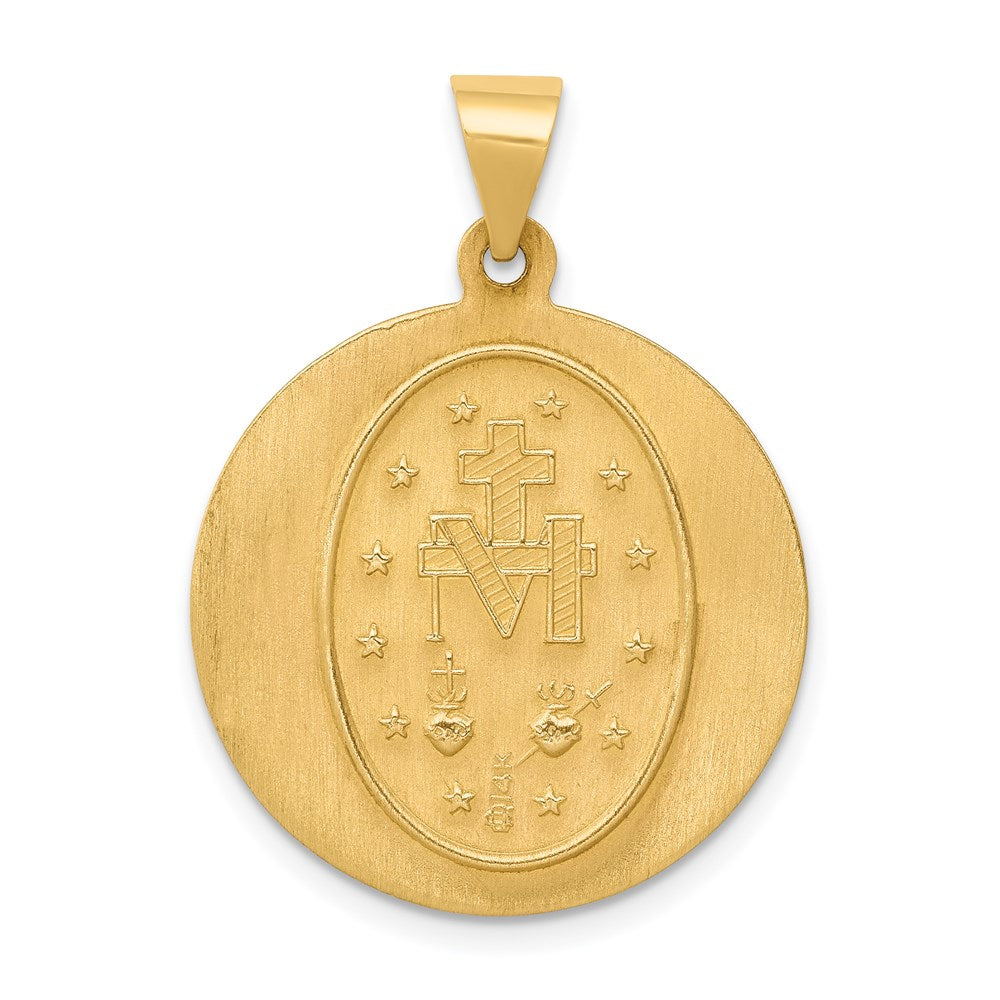 14k Yellow Gold 22 mm Miraculous Medal Hollow Pendant (1.83 grams)