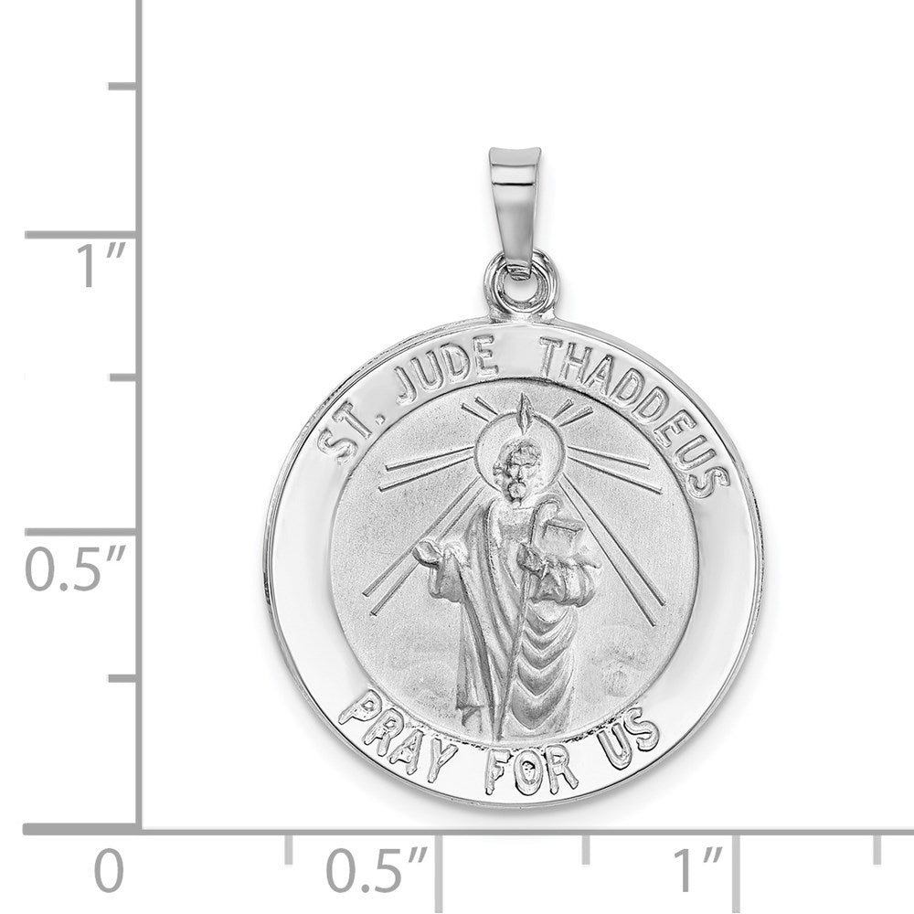 14k White Gold 21 mm Saint Jude Medal Pendant (3.7 grams)