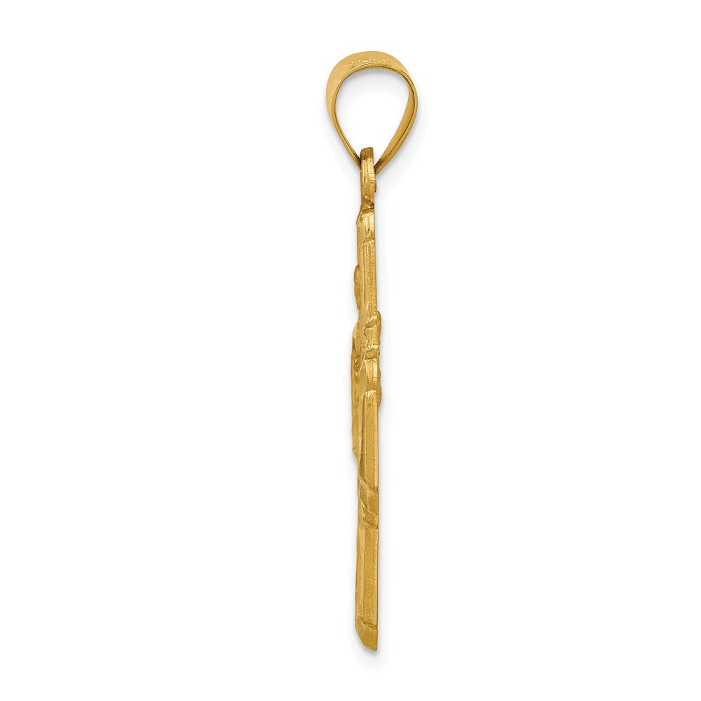 14k Yellow Gold 24.5 mm Four-Way Medal Hollow Pendant (1.43 grams)