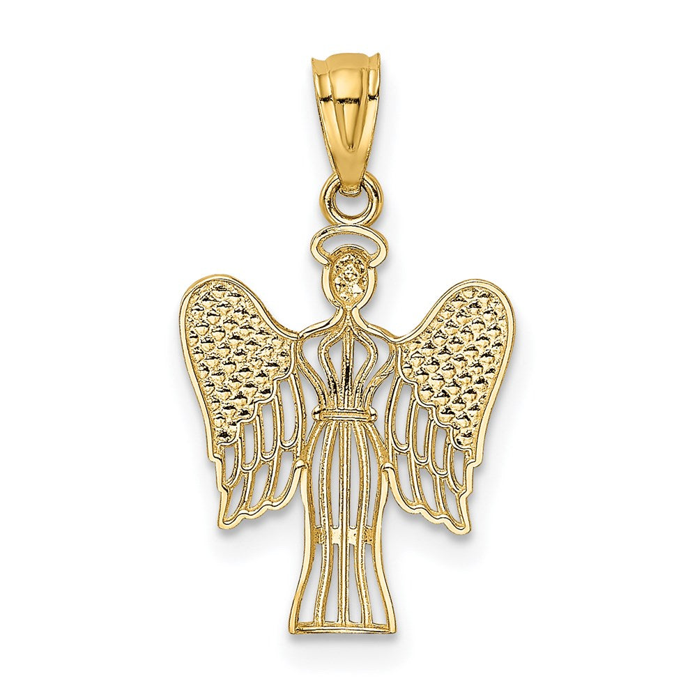 14k Yellow & Rhodium 14 mm  Angel Pendant