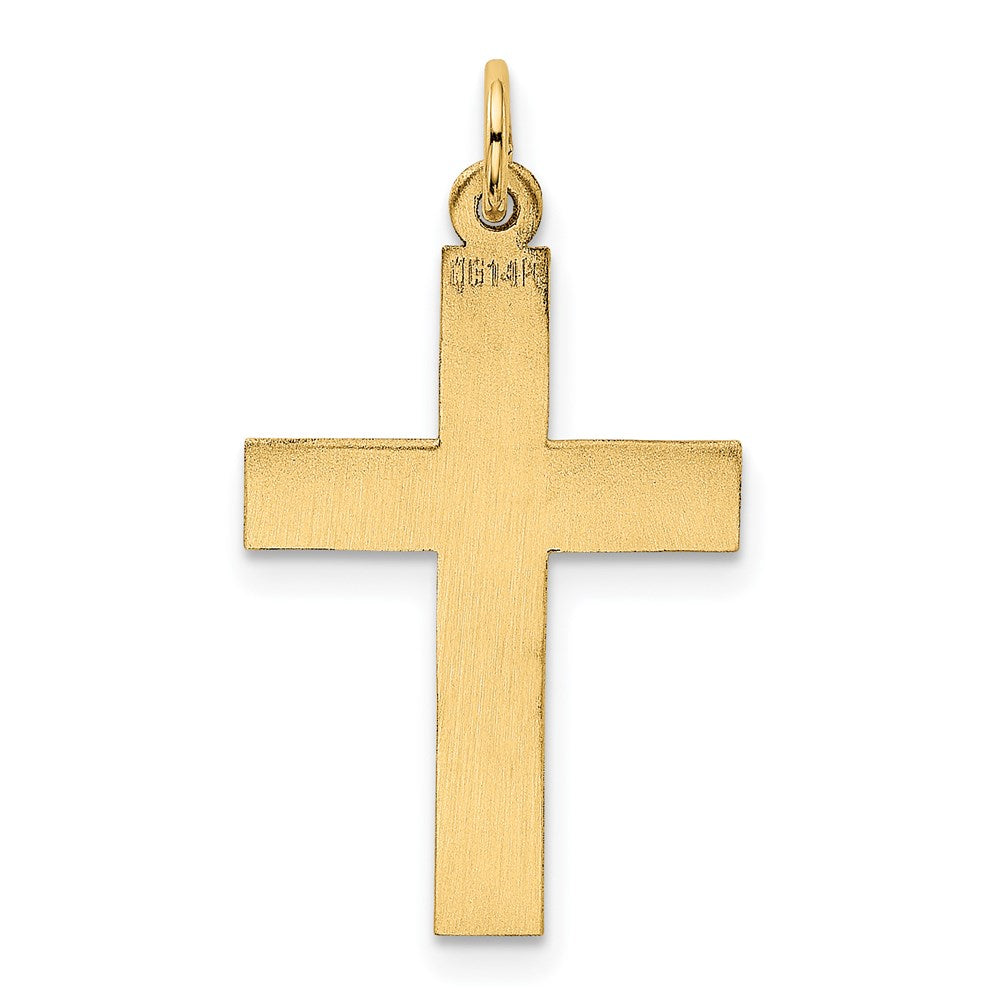 14k Yellow Gold 16 mm Polished Cross Pendant