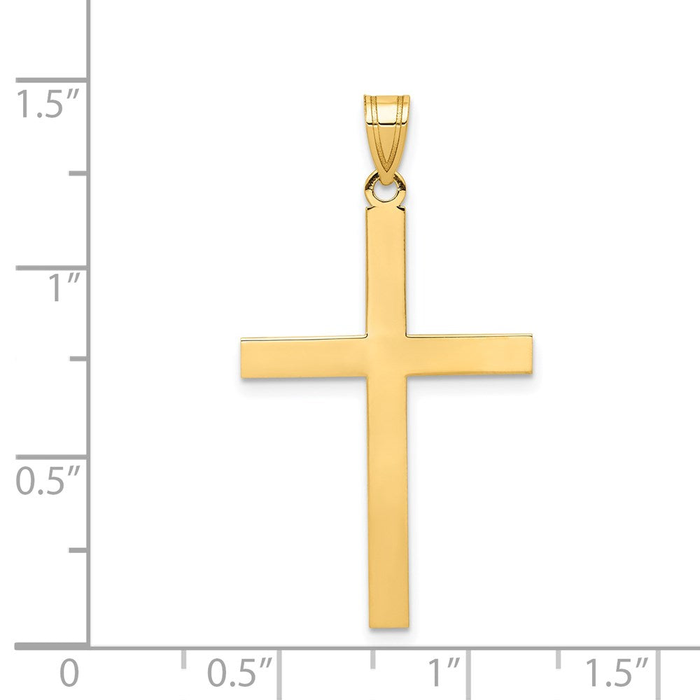 14k Yellow Gold 19.8 mm Engravable Cross Charm (0.66 grams)