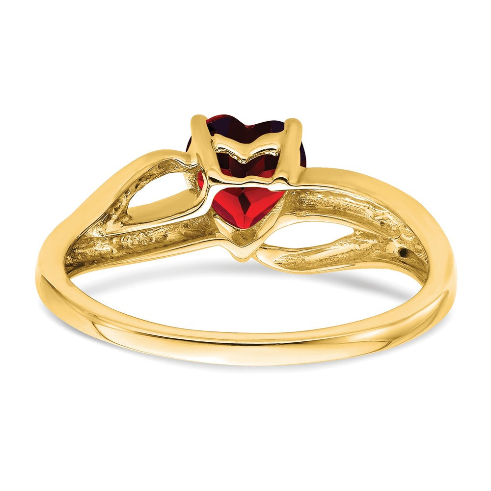14k Created Ruby and Diamond Heart Ring (2.38 grams)