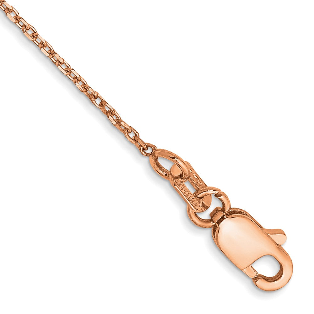 14k Rose Gold 1.0mm D/C Cable Chain Bracelet (1.05 grams)