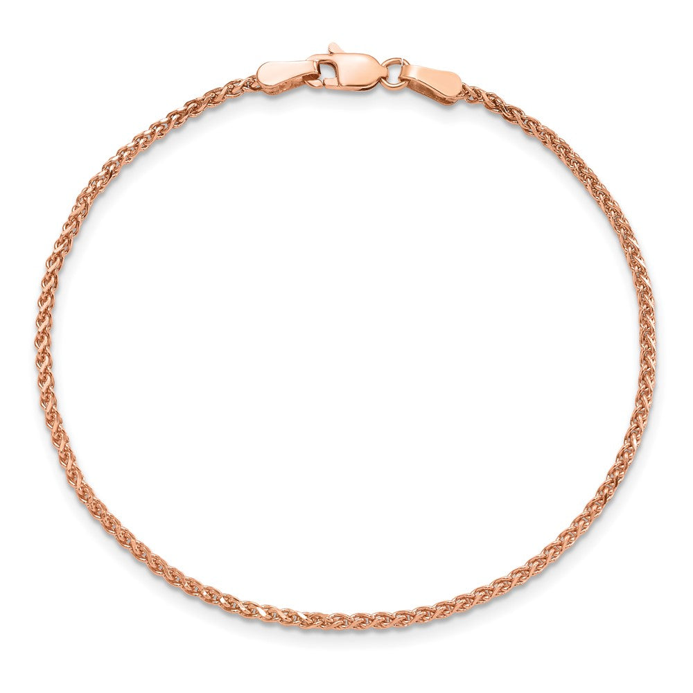 14k Rose Gold 1.7mm D/C Spiga Chain Bracelet (2.28 grams)