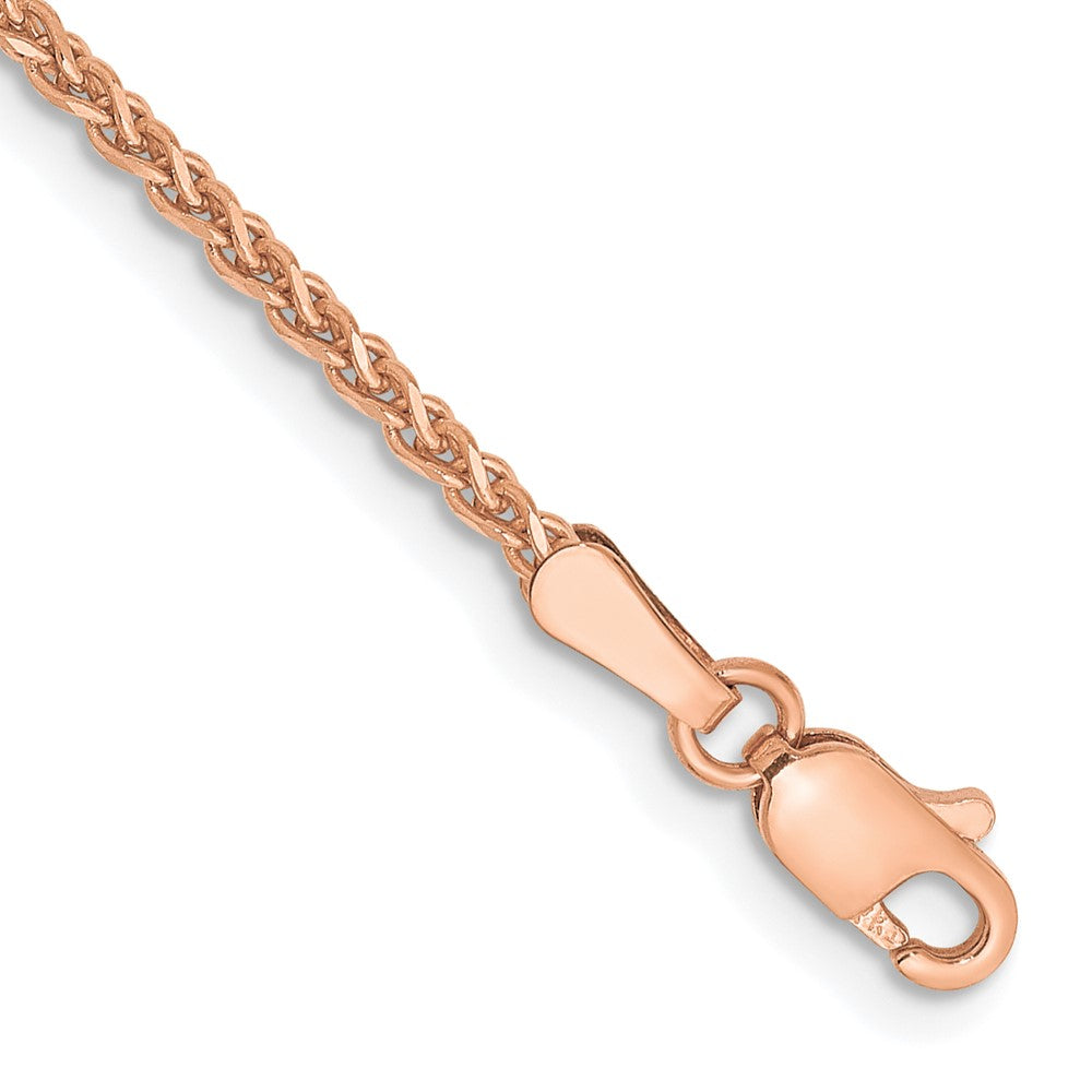 14k Rose Gold 1.7mm D/C Spiga Chain Bracelet (2.28 grams)