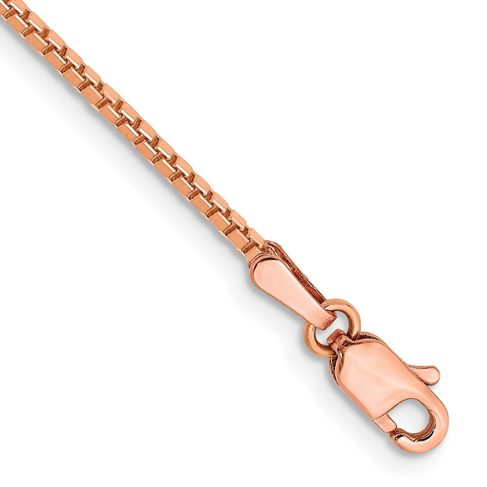 14k Rose Gold 1.3mm Box Chain Bracelet (2.14 grams)