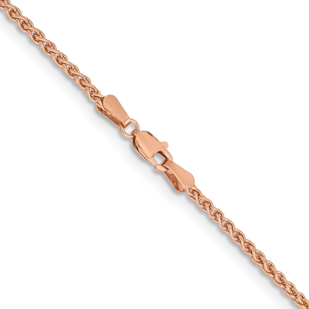14k Rose Gold 2.1mm Solid Polished Spiga Chain (6.99 grams)