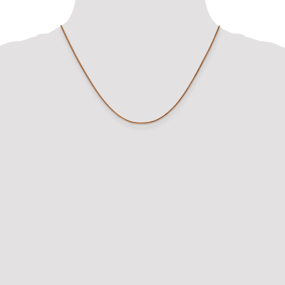 14k Rose Gold 1.25mm D/C Spiga Chain (2.89 grams)